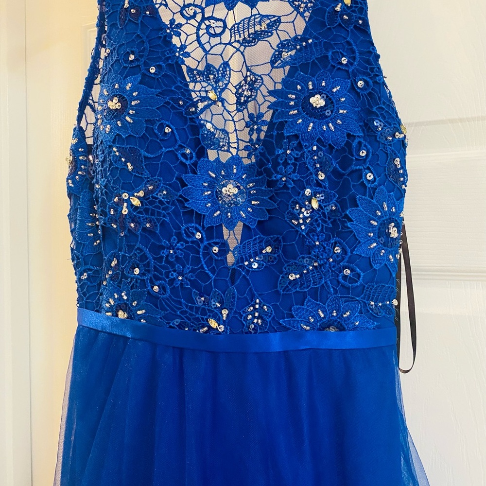 Blue gown with strap